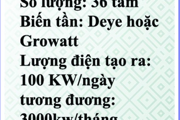 Bảng giá điện năng lượng mặt trời hệ hòa lưới bám tải 20 kw