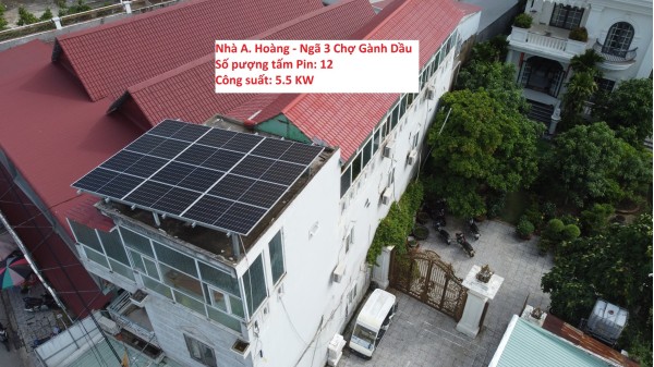 Hệ Năng lượng mặt trời 5.5 KW Nhà A Hoàng 