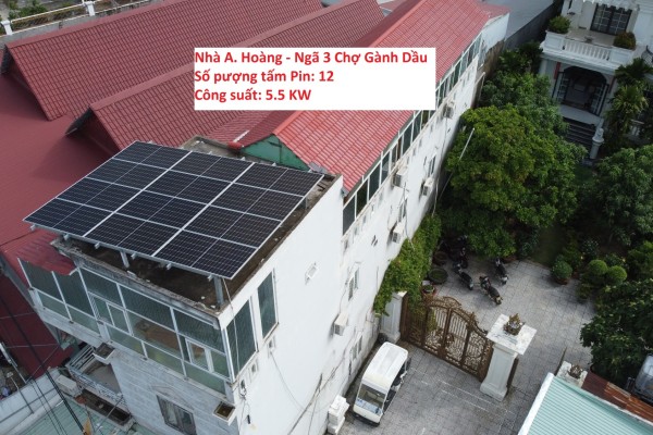 Hệ Năng lượng mặt trời 5.5 KW Nhà A Hoàng 