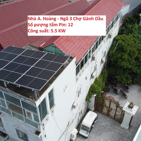 Hệ Năng lượng mặt trời 5.5 KW Nhà A Hoàng 