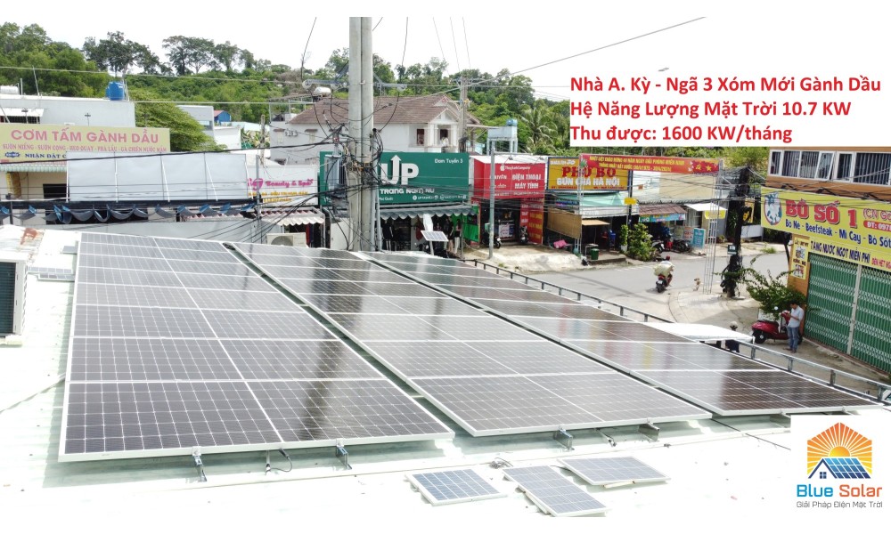 Thi công hệ 10.7 KW Điện Năng Lượng Mặt Trời tại nhà A. Kỳ - Ngã 3 Xóm Mới - Gành Dầu