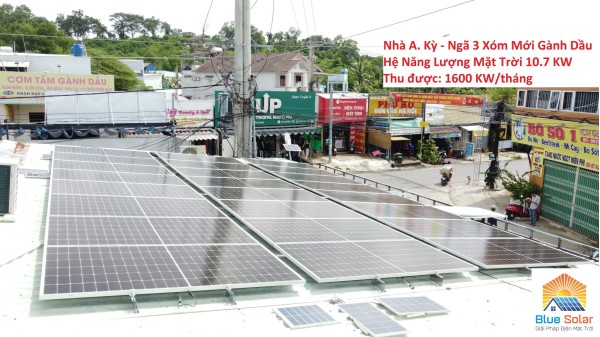 Thi công hệ 10.7 KW Điện Năng Lượng Mặt Trời tại nhà A. Kỳ - Ngã 3 Xóm Mới - Gành Dầu