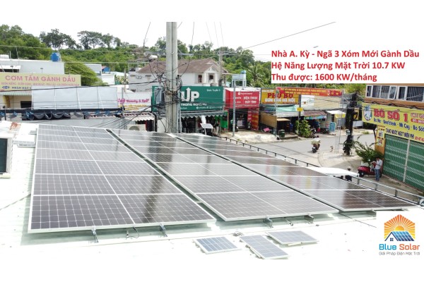 Thi công hệ 10.7 KW Điện Năng Lượng Mặt Trời tại nhà A. Kỳ - Ngã 3 Xóm Mới - Gành Dầu