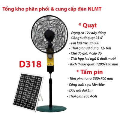 Quạt năng lượng mặt trời BlueSolar D318 - Giải pháp làm mát hiệu quả khi cúp điện, tiết kiệm điện