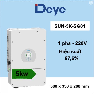 Biến tần hóa lưới Deye Sun 5KW có lưu trữ