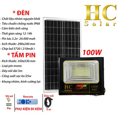 Đèn pha HC Solar 100W