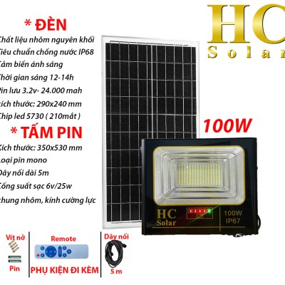 Đèn pha HC Solar 100W